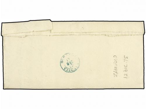 ✉ ESPAÑA. 1875. ZAMUDIO a DURANGO. Carta completa. Marca de 