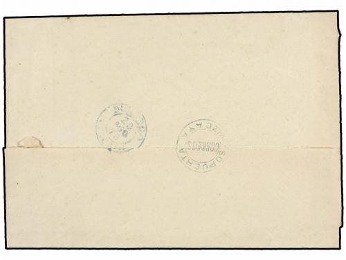 ✉ ESPAÑA. 1875. SOMORROSTRO a DURANGO. Envuelta. Marca de ca