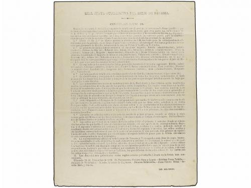 ✉ ESPAÑA. 1873 (15 Dic.). ELIZONDO a BELASCOAIN. Circular im