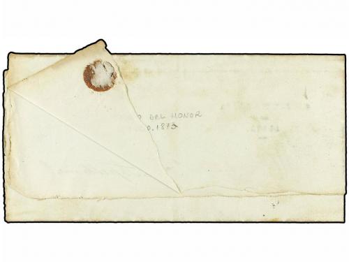 ✉ ESPAÑA. 1873. CAMPO DEL HONOR a APELLANIZ. Carta completa.