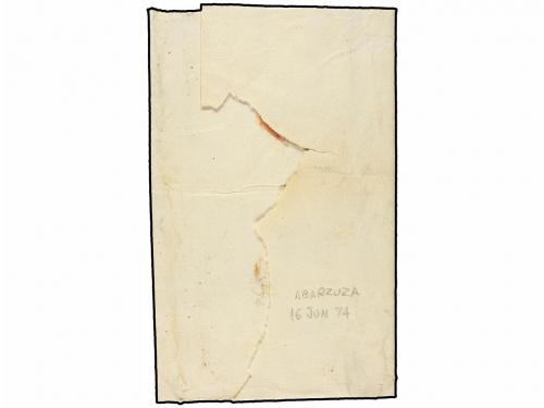 ¿ ESPAÑA. 1874. ABARZUZA a ALLO. Marca de franquicia REAL JU