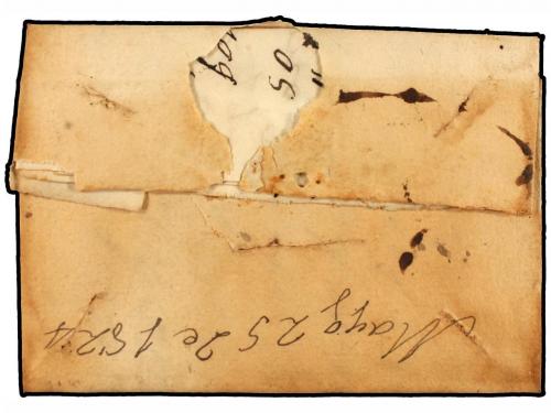 ¿ MEXICO. 1824. CAMPECHE a CADAQUÉS (Gerona). Marca YNDIAS e