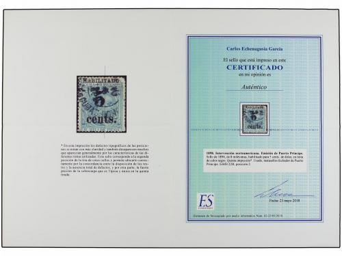 ° CUBA. Ed. 22B. PUERTO PRÍNCIPE. 5 cts. s. 8 mils. verde Qu