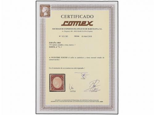 (*) ESPAÑA. Ed. 71. 19 cuartos castaño y rosa. Muy bonito ej