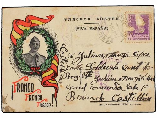 ✉ ESPAÑA. CONJUNTO de siete cartas o tarjetas enviadas desde