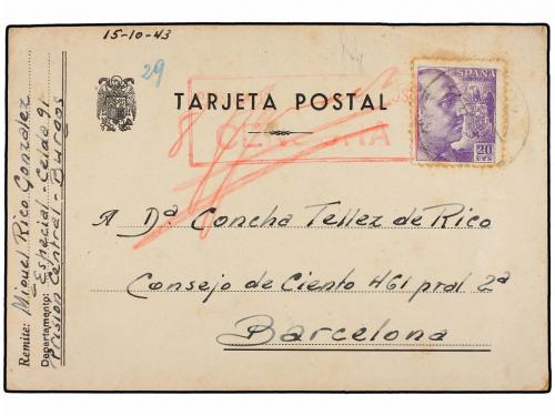 ✉ ESPAÑA. CONJUNTO de siete cartas o tarjetas enviadas desde