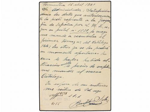 ¿ ESPAÑA GUERRA CIVIL. 1941. LA SABINA (Formentera) a BARCEL