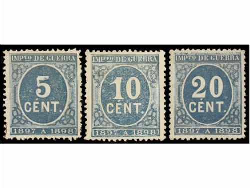(*) ESPAÑA. Ed. 232, 233, 235. 5 cts., 10 cts. y 20 cts. ver