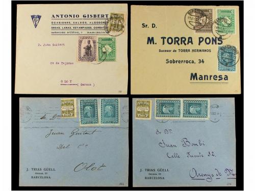 ✉ ESPAÑA. 1931. MONTSERRAT. Conjunto de 17 cartas con divers
