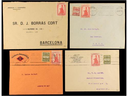 ✉ ESPAÑA. 1931. MONTSERRAT. Conjunto de 17 cartas con divers
