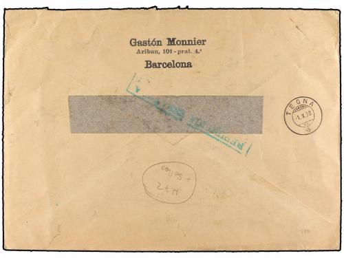 ✉ ESPAÑA. Ed. 782/86. 1938. BARCELONA a SUIZA. Serie complet