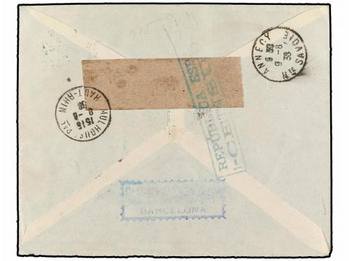 ✉ ESPAÑA. Ed. 783, 784, 773. 1938. BARCELONA a FRANCIA. 45 c