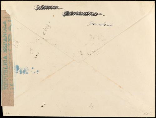 ✉ ESPAÑA. Ed. 782/86. 1938. BARCELONA a BÉLGICA. Serie compl