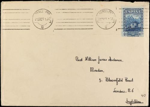 ✉ ESPAÑA. 1931. CONJUNTO de nueve cartas con diversos valore