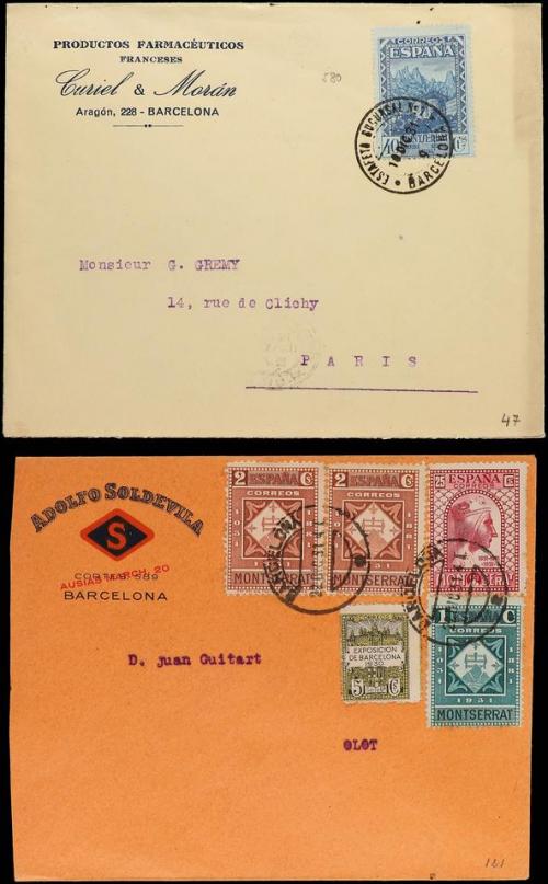 ✉ ESPAÑA. 1931. CONJUNTO de nueve cartas con diversos valore