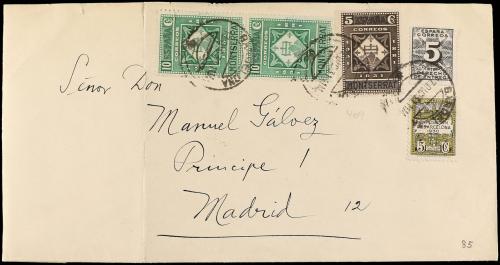 ✉ ESPAÑA. 1931. CONJUNTO de nueve cartas con diversos valore