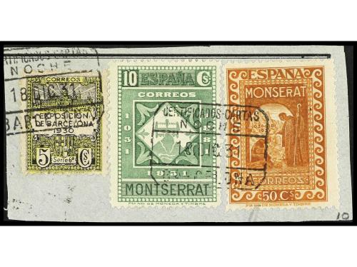 ✉ ESPAÑA. Ed. 644/6. 1931. Certificado de MONASTERIO DE MONT