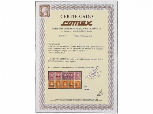 * ESPAÑA. Ed. 392/401. SERIE COMPLETA. Muy bonita. Cert. COM