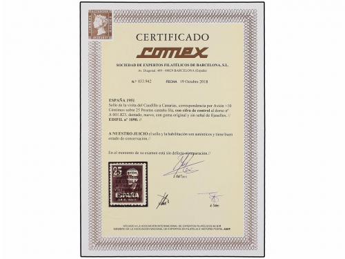 ** ESPAÑA. Ed. 1090. CANARIAS AVIÓN CON NÚMERO. MAGNÍFICO EJ