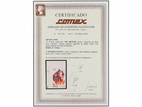 ** ESPAÑA. Ed. 3542s. EUROPA'1998. 70 pts. SIN DENTAR esquin