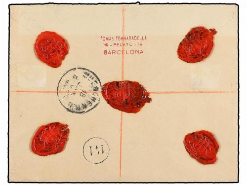✉ ESPAÑA. Ed. 217, 220 (2). 1895. BARCELONA a ALEMANIA. 10 c