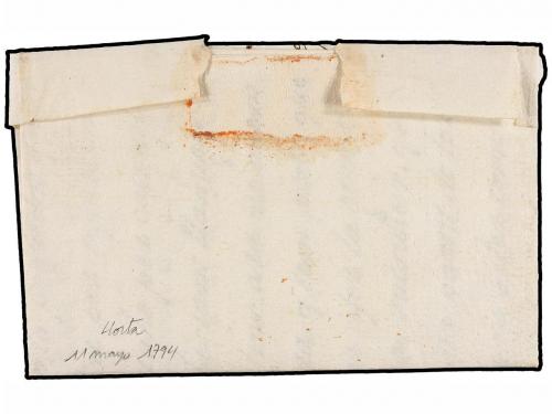 ✉ ESPAÑA: PREFILATELIA. 1794. HORTA DE S. JUAN a CALAF. Marc
