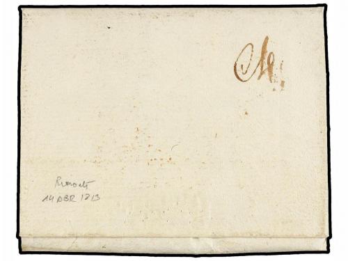 ¿ ESPAÑA: PREFILATELIA. 1813. RIUMORTS a GERONA. Marca 132/F