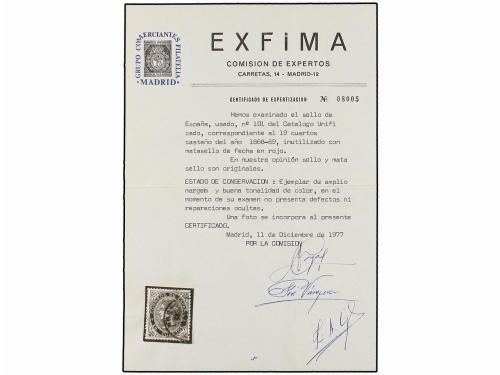 ° ESPAÑA. Ed. 101. 19 cuartos castaño, mat. fechador NORTE/A