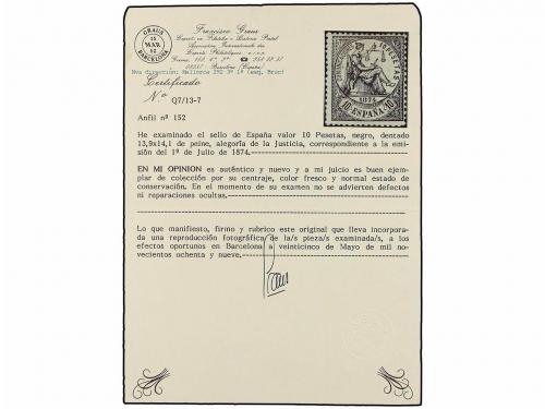 * ESPAÑA. Ed. 152. 10 pts. negro. Color intenso y centraje h