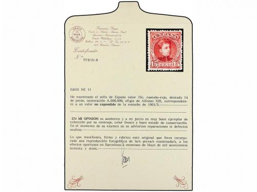 * ESPAÑA. Ed. NE 11. NO EMITIDO. 15 cts. castaño rojo. Excel