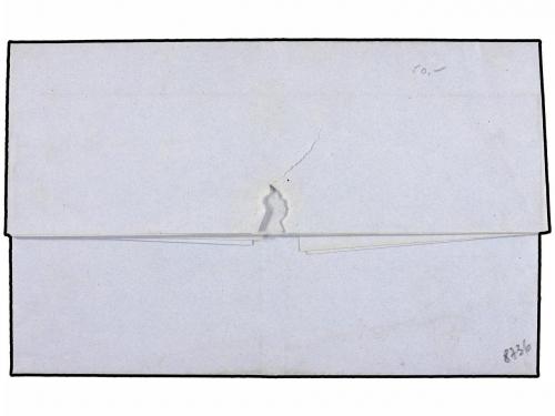 ¿ PERU. 1858. TACNA a COCHABAMBA. 1 dinero azul, pareja, pla