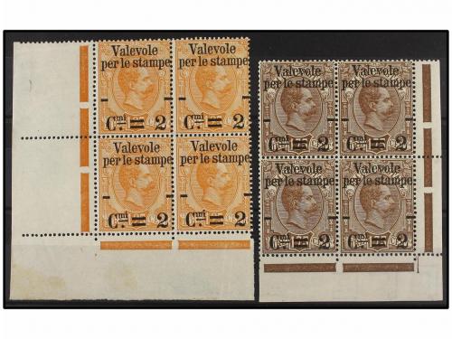 ** ITALIA. 1890. 2 cts. s. 1,25 liras (4) naranja y 2 cts. s