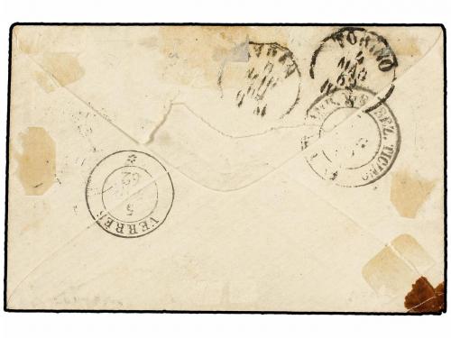 ¿ ITALIA. 1862. FIRENZE a VERES. 10 cts. castaño oliva oscur