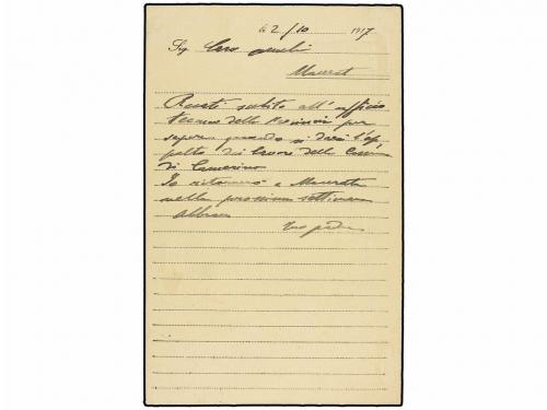 ¿ ITALIA. 1917. TRIPONZO a MACERATA. 20 cts. naranja bisecta