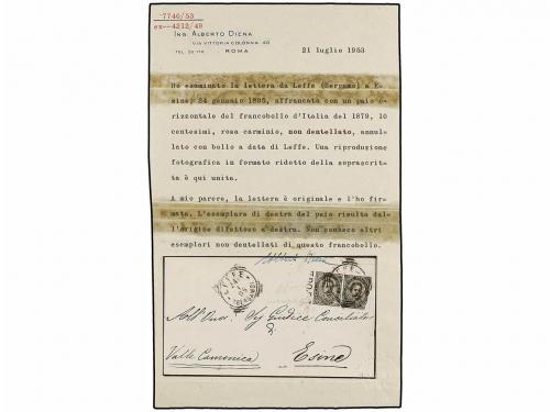¿ ITALIA. 1895. LEFFE a ESINE. 10 cts. rojo, en pareja SIN D