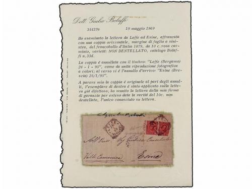 ¿ ITALIA. 1895. LEFFE a ESINE. 10 cts. rojo, en pareja SIN D