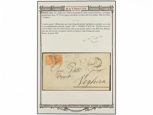 ¿ ITALIA. 1868. TORINO a VOGHERA. 10 cts. ocre amarillo en p