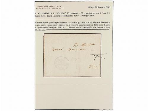 ¿ ITALIA ANTIGUOS ESTADOS: CERDEÑA. 1819 (29 Mayo). CANALE a