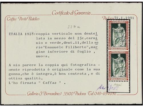 ** ITALIA. Sa. 227n. 1928. 25 cts. carmín y verde. Pareja ve