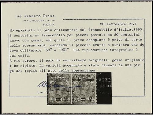 * ITALIA. Sa. 52bab+52. 2 cts. s. 50 cts. carmín. Pareja, un