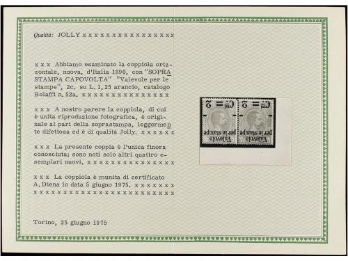 * ITALIA. Sa. 54a. 2 cts. s. 1,25 liras naranja. SOBRECARGA 