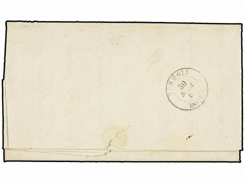 ✉ ITALIA. Sa. 12h. 1863. VASTO a TERMOLI. 15 cts. azul, tipo