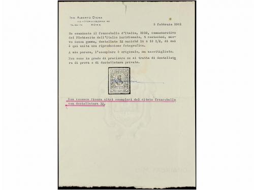 (*) ITALIA. Sa. 89a. 5 cents. rosa, DENTADO 12. Sello sin go