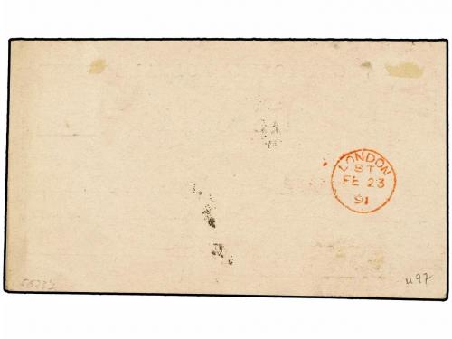 ✉ ITALIA. Sa. 59. 1891. FIRENZE a LONDRES. Entero Postal dob