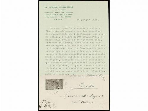 ✉ ITALIA. Sa. T-14f. 1885. MONTANO ANTILIA a PISCIOTTA. 1 ct