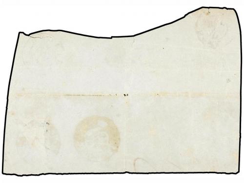 Δ ITALIA. Sa. 3. 1862. 40 cts. rosa carmín bisectado usado s