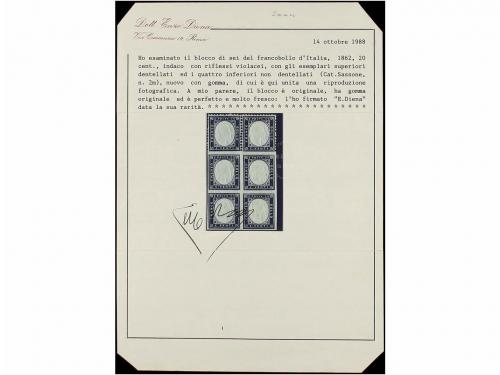 ** ITALIA. Sa. 2am. 20 cts. azul violeta. Bloque de seis, se