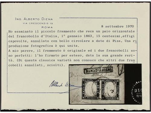 Δ ITALIA. Sa. 11I (2). 15 cts. azul. Pareja EFIGIE INVERTIDA