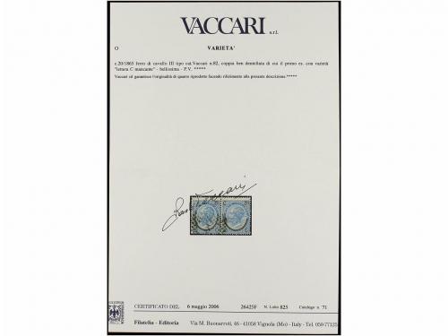 ° ITALIA. Sa. 25e. 20 cts. s. 15 cents. azul. Pareja, un sel