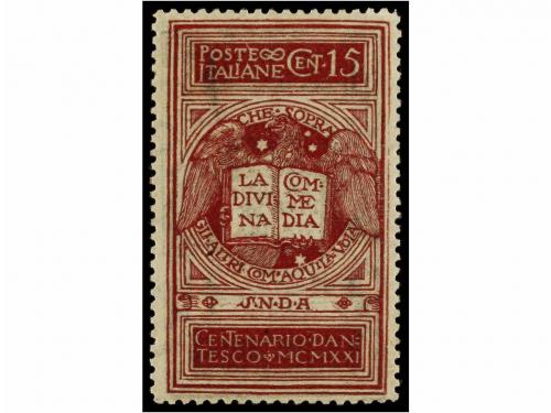 ** ITALIA. Sa. 116e. 1921. 15 cts. impresión RECTO-VERSO LIL